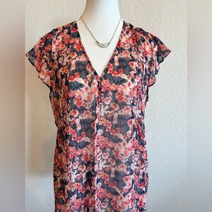 Joie Silk Floral Flutter  Top